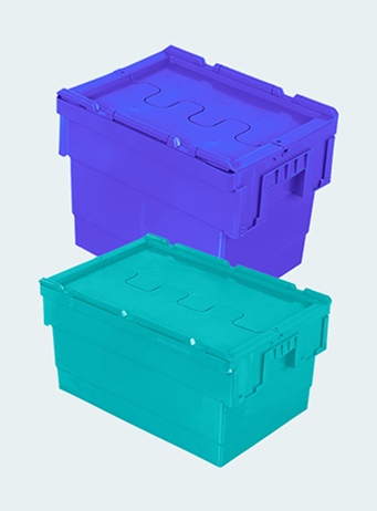 Tote Bins with attached LID crates